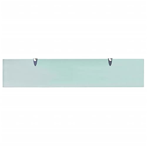 Image of Floating Shelf, Clear Tempered Safety Glass, 39.4x7.9 Inch Rectangular Wall Mounted Display for Living Room, Bedroom, Bathroom Decor, Sturdy Modern Storage Solution