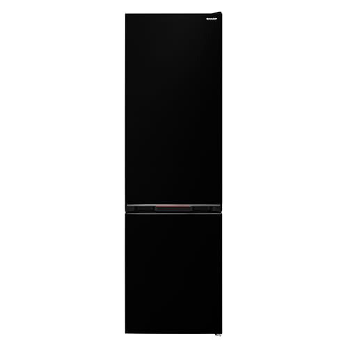 SHARP Kühl-Gefrierkombination SJ-FBB05DTXBD-EU/Breite 54 cm/Kühlteil 204 L/Gefrierteil 84 L/NanoFrost-Technologie/AdaptiFresh-Schubfach/Schwarz