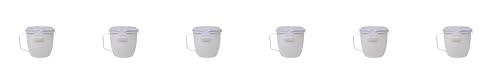 Lot de 6 tasses à micro-ondes, 620 ml, blanches, avec couvercle et anse – Sans BPA, résistantes à la chaleur, passent au lave-vaisselle et au micro-ondes – Tasses à soupe polyvalentes, pour bureau et