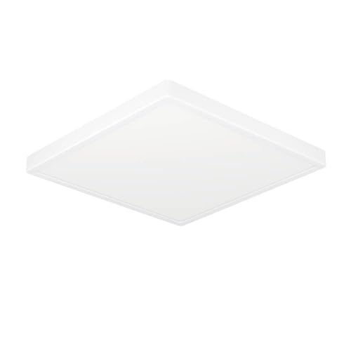 Eglo LED Ceiling Light Fitting Fueva 6, Square Ceiling lamp, Flush Light Fixture, White Plastic