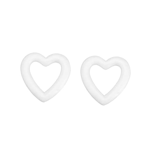 Amosfun polystyrene Wreath Sheets Rings Foam -24pcs Hollow Love Heart Foam DIY Craft- Foam Heart Model Ornament for- Valentines Day (11cm Hollow Heart)