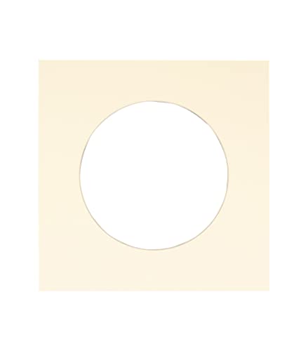 CountryArtHouse Textured Cream Acid Free 24x24 Circle Picture Frame Mat with White Core Bevel Cut for 20x20 Pictures - Fits 24x24 Frame - Pack of 1 Matboard