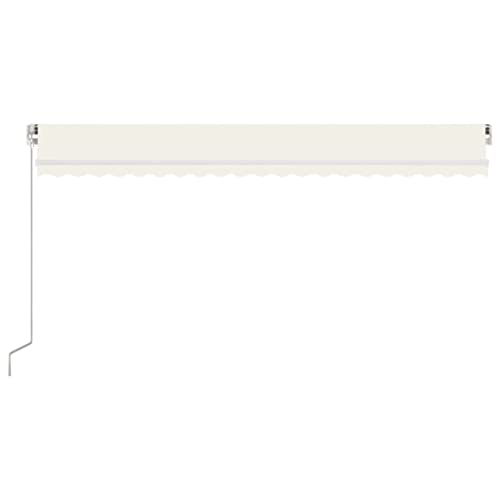 Auvent à bras articulé 500 x 300 cm crème, store extérieur avec manivelle protection solaire
