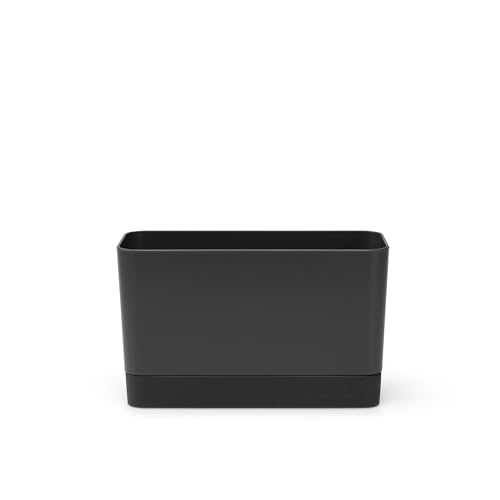 Brabantia Sink Organiser (Dark Gray) Non-Slip, Non-Scratch Kitchen Countertop Storage Caddy for Dish Brush, Soap, Cloths