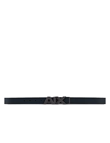 Armani Exchange Men's Split Leather Double Sided Large Logo Belt