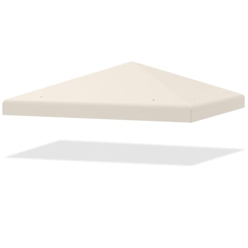 TANGZON 3 x 3 m Gazebo Replacement Canopy Cover Waterproof PA-Coated 160 g/m Polyester Roof with Air Vent 1 Tier Top for Garden Patio Party Tent Beige