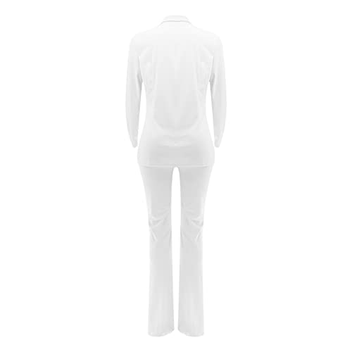 Women Long Sleeves Blazer 2-Piece Suit Office Formal Business Trouser-Suit Slim Fit Jacket Outfits Lapel Buttons4