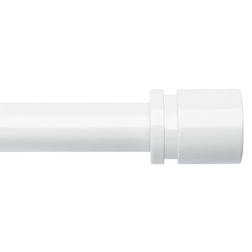 Image of Byondeth Curtain Rods for Windows 16 to 120 Inches Adjustable Length 1 Inch Diameter Window Curtain Rod with Aluminium End Cap, White