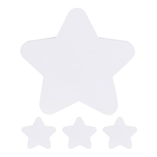 AUTSUPPL 4 Lienzos Pequeños de Algodón para Pintura Acrílica y Óleo, Tablero de Lienzo Forma de Estrella y Esquinas Redondeadas, 15x15 Cm, Set de 4 Piezas para Manualidades Artísticas