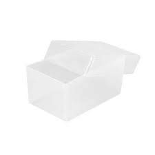 CrestGlass x10 Clear Plastic Business Card Boxes 95mm x 60mm x 70mm - Holds up to 250 Cards Per Box - Transparent Craft Storage Playing Boxes Holder