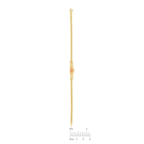 Floreo 10k Yellow Gold Bismark Links with Rose Gold Heart Filigree Charm Bracelet3