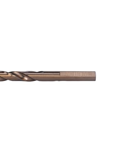 Image of Century Drill & Tool 26816 Cobalt Drill Bit, 1 /4 inch, Pro Pack of 6 | Straight shank, 135 point, cuts stainless steel, hard metals & metal, 135 split point, heat-resistant coating