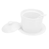 DECOMELODY Stew Pot mit Deckel Steamed Egg Pot Dicke Suppenschale für Restaurant und Zuhause Vielseitig Verwendbar für Yoghurt Pudding Dekorativ und Hitzebeständig