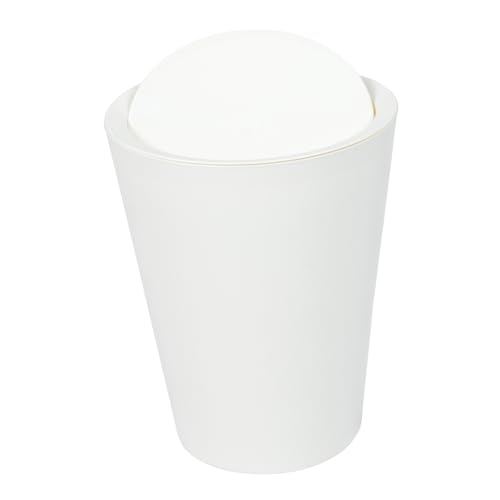 WHAMVOX ふたのゴミ箱を振る スイングゴミ箱 紙くずかご ふた付き四角い容器 窓吸盤 オフィスのゴミ 廃棄物保管バケツ 蓋付きゴミ箱 ごみリサイクル容器 廃棄物貯蔵バケツ pp 白い