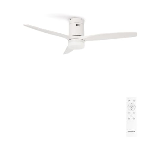 CREATE / WINDCALM/Ventilador de techo ABS con luz blanco con mando / 40W, Silencioso, Ø132 cm, 6 velocidades, 3 temperaturas de luz, temporizador, función verano-invierno