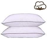VODOF 2 Pack Queen Size Quilted Pillow for Side Sleeper, Hotel Style Premium Bed Pillow, Queen Size 20 x 30 Inches (Navy Corded Edge)