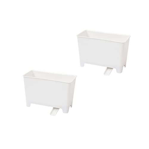 Caneca de basura rectangular blanca para cocina 2 pcs miniatura 1