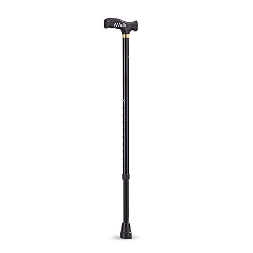 iWalk Aluminum | Height Adjustable | Walking Stick | No Shaking & Rusting | Light Weight (Black)