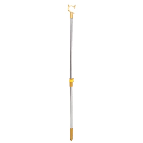 Holibanna Barra de Tendedero Telescópica para Armario de Casa, Poste de Ropa Ajustable de Aleación Bloqueo, Longitud Extendida 64-101 Cm, Color Dorado, Soporte Resistente para Secado