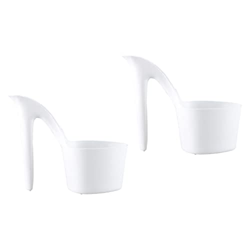 ZGUZMCMK 2 Piezas Maceta Zapato de Tacón Macetero Ligero Ornamental para Plantas Material PP Adecuado para Escritorio Hogar Oficina Jardín Patio, Blanco