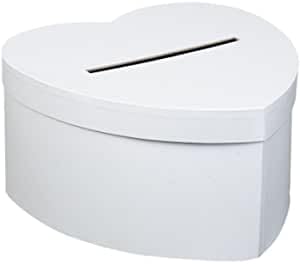 Artifetes URNE Tirelire Carton Coeur 23cm X 21.5cm Blanc