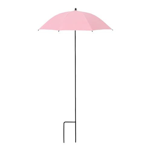 MYCENSE Plant Umbrella Shade Cover 20 inch Versatile Sturdy with Stake Sun Protection for Outdoor Plants for Flower Bonsai Backyard, Pink