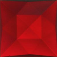 Stained Glass Jewels - 25mm Square Faceted - Red