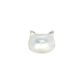 [凛りん] 軟骨ピアス 猫 16G ホワイト Sサイズ 天然シェル ボディピアス サージカルステンレス 片耳用 金属アレルギー対応 セカンドピアス ステンレス