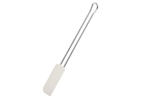 Dr. Oetker Teigschaber 26cm, Küchenschaber aus Edelstahl mit Funktionsteil aus Silikon, zum Verstreichen und Ausschaben, (Farbe: weiß/silber), Menge: 1 Stück