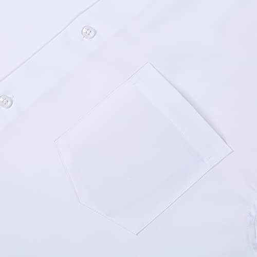 FAHIZO Men's Dress Shirt Regular Fit Soild Casual Business Formal Long Sleeve Button Down Shirts with Pocket4