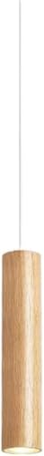 Lámpara colgante de madera cilíndrica TQHGM color marrón de 20 cm para comedor