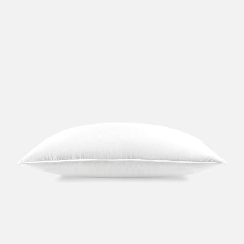 Brooklinen Luxury Canadian Down Pillow - Standard Size Firm - Dual-Core Duck Down & Feather Fill - 100% Cotton Sateen Shell - Oeko-TEX & DOWNMARK Certified - Hotel Quality (Includes 1 Pillow)