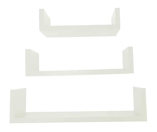 MANZOO White Shelves, Shelves for Bedroom Floating Shelves, White Shelfs Shelves for Wall Storage Wall Shelves, 17in x 4in x 4in,White
