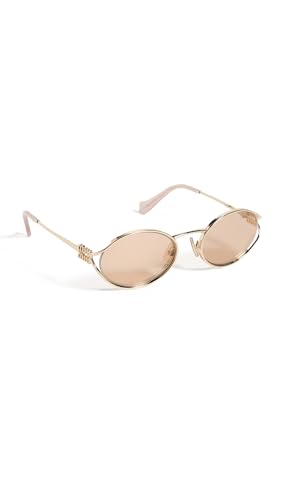 Miu Miu Women's 52YS Oval Sunglasses, Pale Gold, One Size