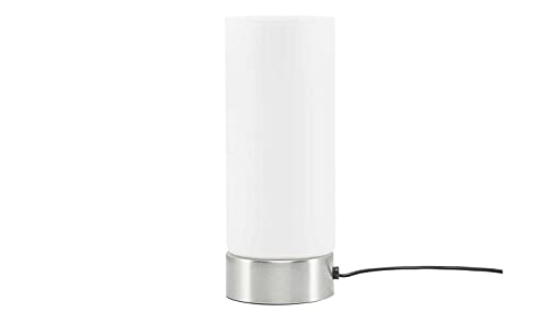 KHG | Tischlampe in Weiß mit Lampenschirm aus Glas | Leuchtkraft: 380lm | Maße: 10,0cm Ø | Tischleuchte 1-flammig Zylinderform | Funktion: 3-Stufen dimmbar | LED Basic Tischleuchte KHG | Tischlampe in Weiß mit Lampenschirm aus Glas | Leuchtkraft: 380lm | Maße: 10,0cm Ø | Tischleuchte 1-flammig Zylinderform | Funktion: 3-Stufen dimmbar | LED Basic Tischleuchte