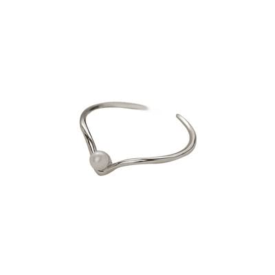 AOOFRetro Ins Open Index Finger Ring for Female (White Gold)