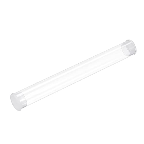 PATIKIL Transparente Rígido Tubo Redondo Plástico Tubo con Extremo Tapas Policarbonato Agua Tubería, 305mm / 12 Pulgadas Longitud, 20mmx21mm/0,78'x0,82', 1 Juego