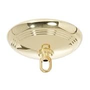 Image of B&P Lamp Polished Brass Screw Collar Ribbed Ceiling Light Canopy Plate, Hardware Not Included