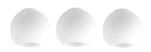 Set of 3 - Small Classic Style White Glass Oval Arco-Shaped Dome Ceiling Lamp Pendant Light Shades