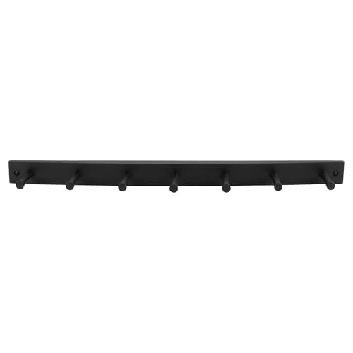 Spectrum Diversified Wood Hook Rack, 7 Peg, Black