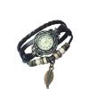 Preisvergleich Produktbild Meigold Retro Schmetterling Weben Uhren für Damen Uhrenarmband Mode Lässig Uhren (Schwarz)