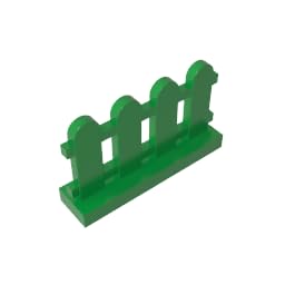 33303 Ornaments Picket Fence 1x4x2 50 Pieces GDS-1177 Compatible with Lego Building Blocks Color:Green โ image 1