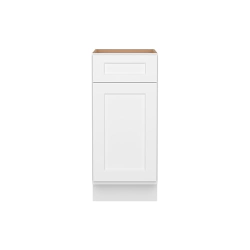 Image of Furinno Shaker Drawer Base Kitchen Cabinet with 1-Door, Ready to Assemble, 24 D x 15 W x 34.5 H, White