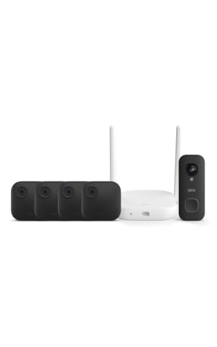 Image of Blink Outdoor XR+ and Wired Doorbell 2K+ - Extended range wireless Outdoor 4 camera and 2K hardwired doorbell. Sync Module XR+ included - 4 camera system + doorbell