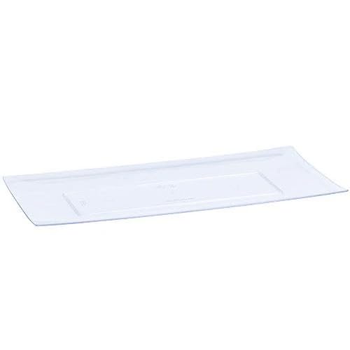 13 x 6 Inches Pearl Rectangle Plastic Condiment Tray – Disposable, Elegant Serving Tray for Sauces, Condiments, and Snacks,Durable Plastic, Perfect for Parties, Events, Buffets, Catering (9)