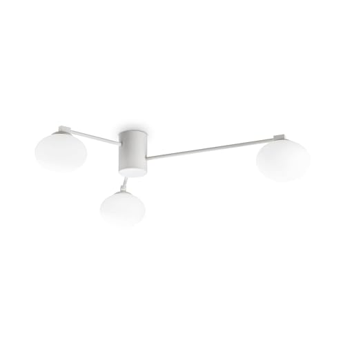 Plafonnier Globe Ideal Lux HERMES Blanc 90cm pour illuminer vos repas en salle à manger