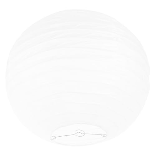 Homoyoyo 和風折りたたみ丸型ランタン灯罩 ホワイト 結婚式装飾用 可能 祭り 室内外対応 提灯シンプルデザイン 家用装飾アイテム