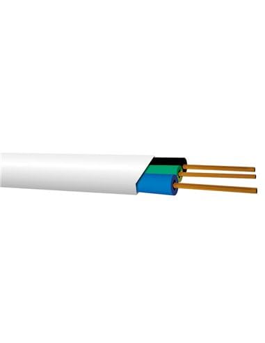 Manguera Flexible Plana H07V-K 3x1.5mm, 50M, Blanco