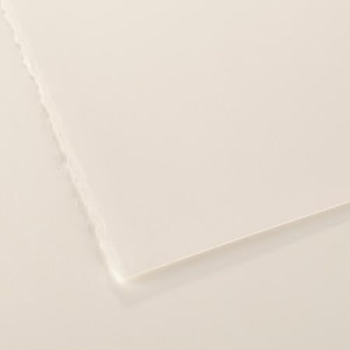 Lot de 25 Feuille Canson® Edition 56x76 250g/m², lisse/grain fin blanc antique, 2 bords frangés