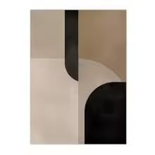 DIHANSM Modernes geometrisches Wandbild-Poster in Schwarz, Braun und Beige im Retro-Stil auf Leinwand (50 x 70 cm x 2 Stück/ungerahmt)